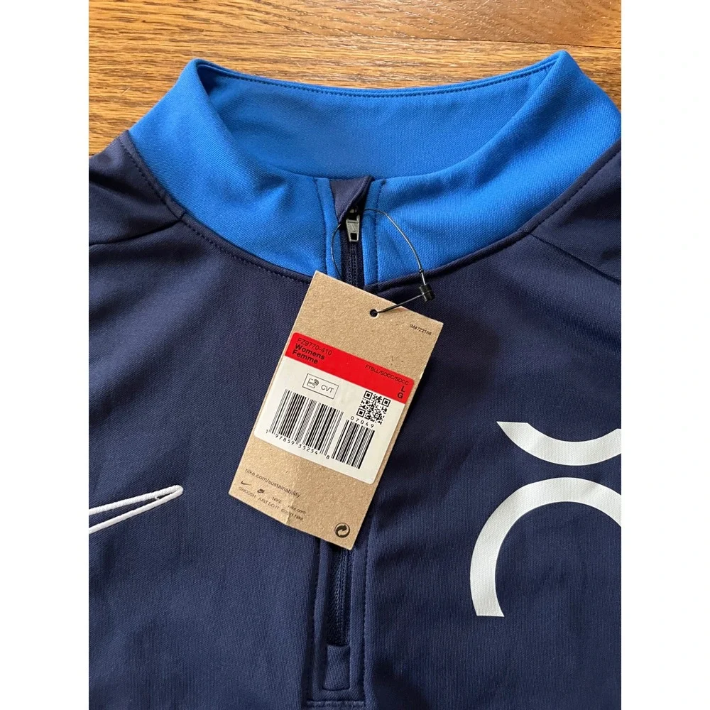 Nike Dri-FIT Womens Soccer Academy Training Quarter Zip Top Navy Blue FZ9770-410